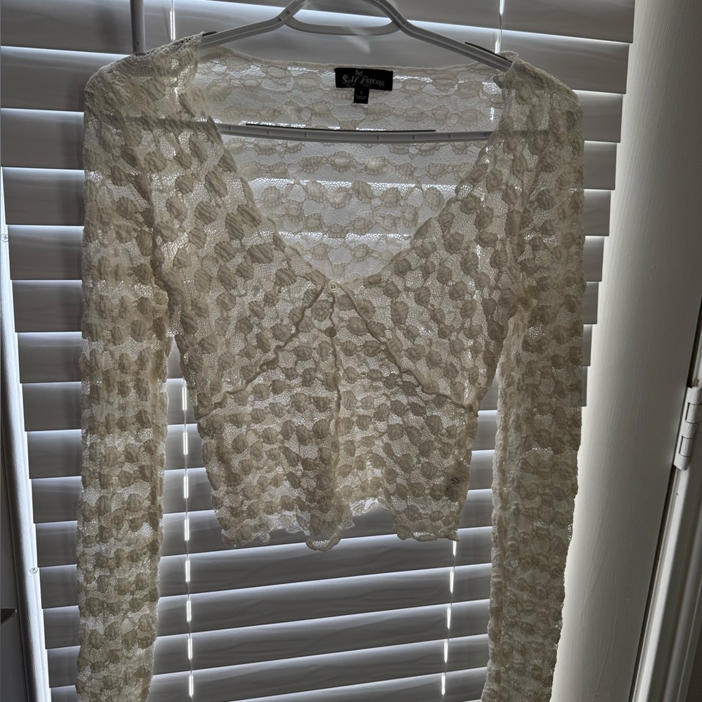 Self Esteem Cream Lace Blouse